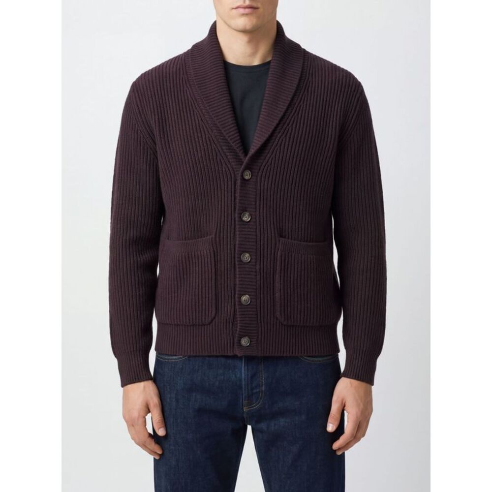 Eleventy Men Shawl-Collar Wool Cardigan Eleventy With Patch Pockets